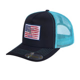 US Deer Hunter 5-Panel Trucker Hat with Black front and Blue back