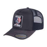 My Dad My Hero 5-Panel Trucker Hat with Dark Grey front and Black back