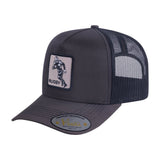 Rugby/Football 6-Panel Trucker Hat with Dark Grey front and Black back