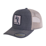 Rugby/Football 5-Panel Trucker Hat with Dark Grey front and Khaki back