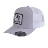 Rugby 5-Panel Trucker Hat with Light Grey front and White back