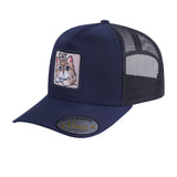 Cat 5-Panel Trucker Hat with Navy front and Black back
