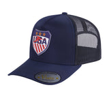 Loving Hockey 5-Panel Trucker Hat with Navy front and Black back