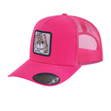 Cat 5-Panel Trucker Hat with Pink front and Pink back