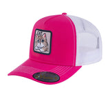 Cat 5-Panel Trucker Hat with Pink front and White back
