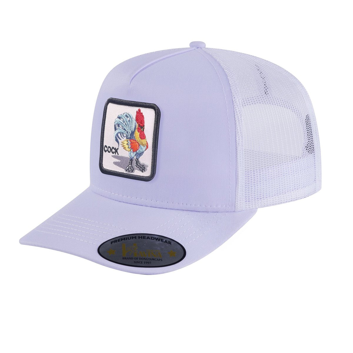 Chicken 5-Panel Trucker Hat with White front and White back
