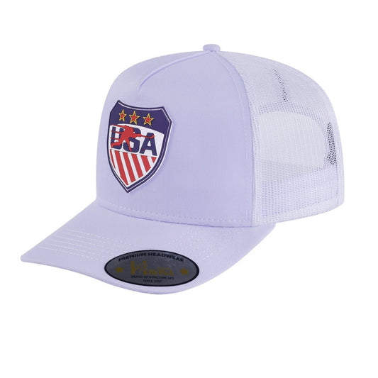 Loving Hockey 5-Panel Trucker Hat with White front and White back