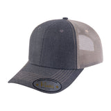 Blank 6-Panel Trucker Hat with Dark Grey front and Khaki back