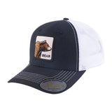 Bear 6-Panel Trucker Hat with Black front and White back