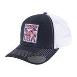 Proud to Say Made in US 6-Panel Trucker Hat with Black front and White back