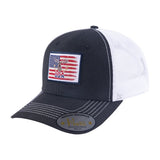 US Deer Hunter 6-Panel Trucker Hat with Black front and White back