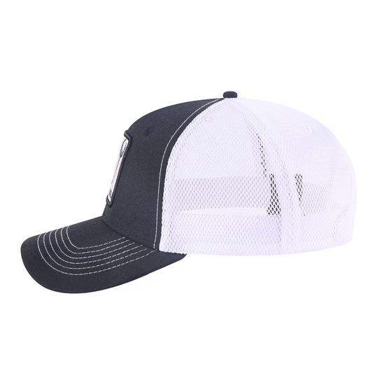 Golf 5-Panel Trucker Hat with Black front and White back