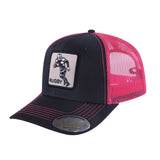 Rugby/Football 6-Panel Trucker Hat with Black front and Pink back
