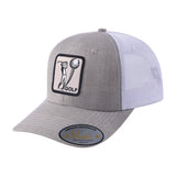Golf 6-Panel Trucker Hat with Khaki front and White back