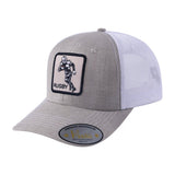 Rugby 6-Panel Trucker Hat with Khaki front and White back