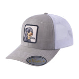 Cool Dog 6-Panel Trucker Hat with Khaki front and White back