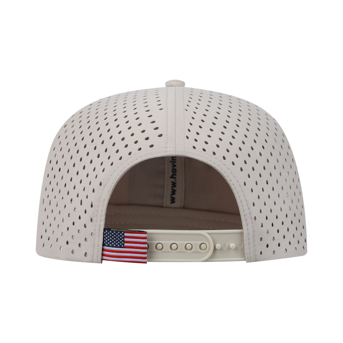 Bee 6-Panel Microfiber Laser Hole Trucker Hat with Beige front and Beige back