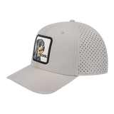 Cool 6-Panel Microfiber Laser Hole Trucker Hat with Beige front and Beige back