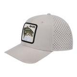 Bass 6-Panel Microfiber Laser Hole Trucker Hat with Beige front and Beige back