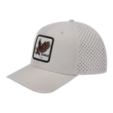 Eagle 6-Panel Microfiber Laser Hole Trucker Hat with Beige front and Beige back