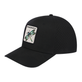 Dragonfly 6-Panel Microfiber Laser Hole Trucker Hat with Black front and Black back