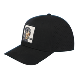 Cool Dog 6-Panel Microfiber Laser Hole Trucker Hat with Black front and Black back