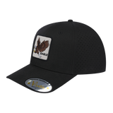 Eagle 6-Panel Microfiber Laser Hole Trucker Hat with Black front and Black back