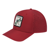 Dragonfly 6-Panel Microfiber Laser Hole Trucker Hat with Dark Red front and Dark Red back
