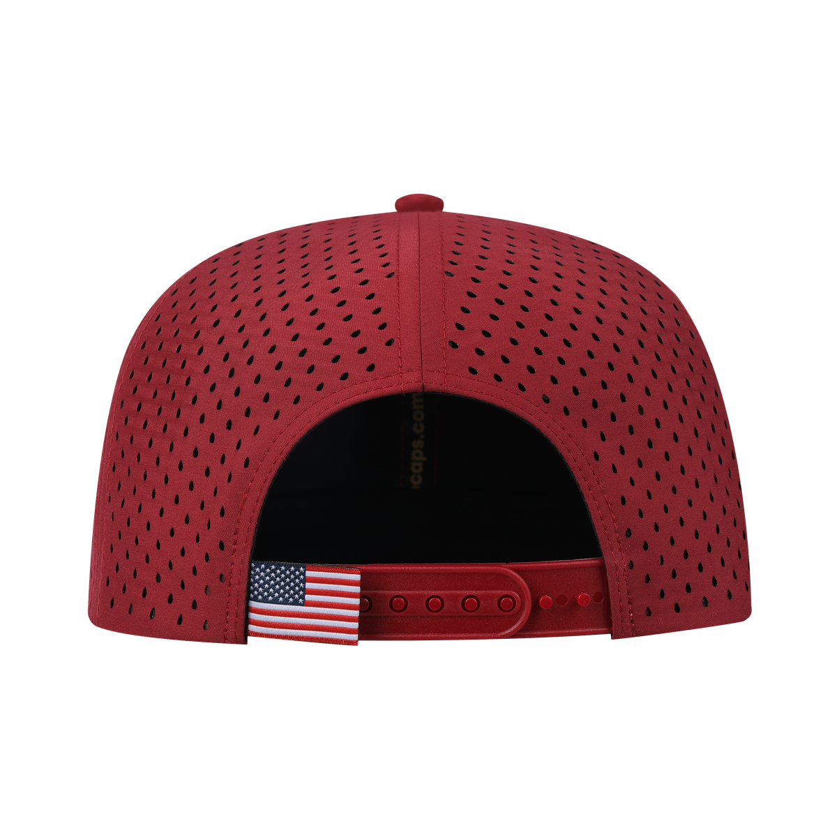 Lynx 6-Panel Microfiber Laser Hole Trucker Hat with Dark Red front and Dark Red back