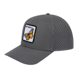 Butterfly 6-Panel Microfiber Laser Hole Trucker Hat with Grey front and Grey back