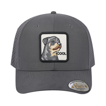 Cool 6-Panel Microfiber Laser Hole Trucker Hat with Grey front and Grey back