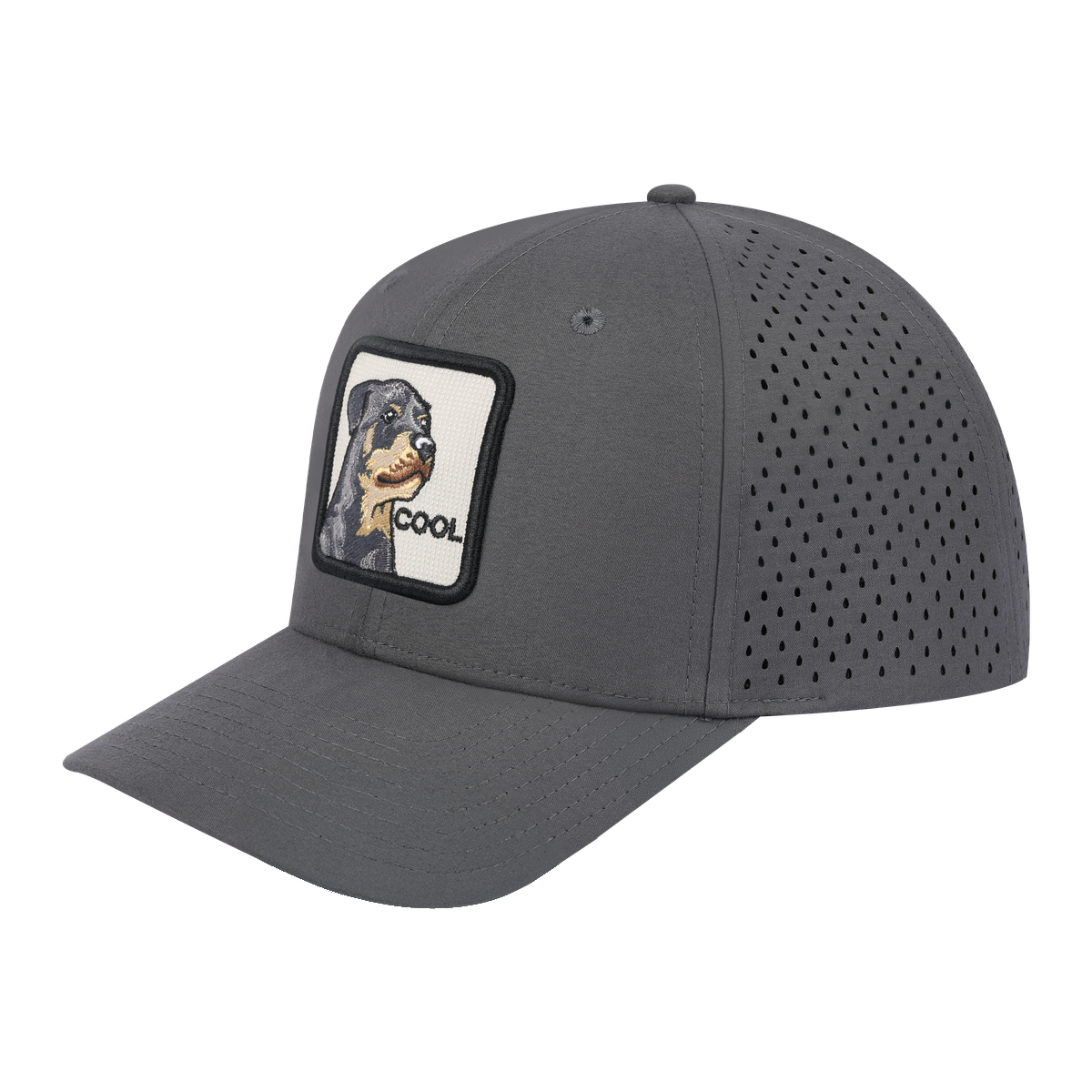 Cool 6-Panel Microfiber Laser Hole Trucker Hat with Grey front and Grey back