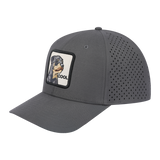Cool 6-Panel Microfiber Laser Hole Trucker Hat with Grey front and Grey back