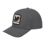Eagle 6-Panel Microfiber Laser Hole Trucker Hat with Grey front and Grey back