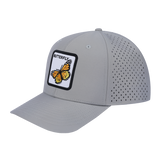 Butterfly 6-Panel Microfiber Laser Hole Trucker Hat with Light Grey front and Light Grey back