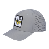Bee 6-Panel Microfiber Laser Hole Trucker Hat with Light Grey front and Light Grey back