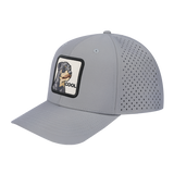 Cool 6-Panel Microfiber Laser Hole Trucker Hat with Light Grey front and Light Grey back