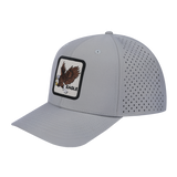 Eagle 6-Panel Microfiber Laser Hole Trucker Hat with Light Grey front and Light Grey back