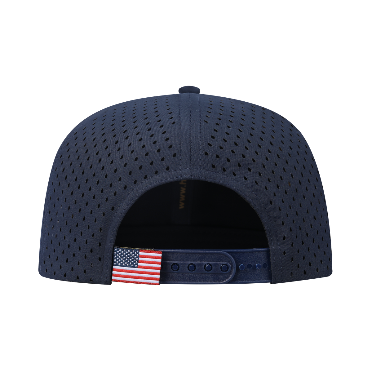 Bass 6-Panel Microfiber Laser Hole Trucker Hat with Navy front and Navy back