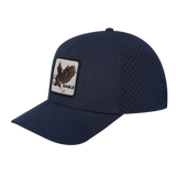Eagle 6-Panel Microfiber Laser Hole Trucker Hat with Navy front and Navy back