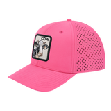Cow 6-Panel Microfiber Laser Hole Trucker Hat with Pink front and Pink back