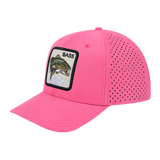 Bass 6-Panel Microfiber Laser Hole Trucker Hat with Pink front and Pink back