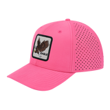 Eagle 6-Panel Microfiber Laser Hole Trucker Hat with Pink front and Pink back