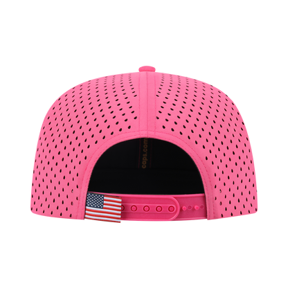 Lynx 6-Panel Microfiber Laser Hole Trucker Hat with Pink front and Pink back