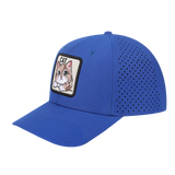 Cat 6-Panel Microfiber Laser Hole Trucker Hat with Royal Blue front and Royal Blue back