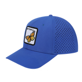 Butterfly 6-Panel Microfiber Laser Hole Trucker Hat with Royal Blue front and Royal Blue back