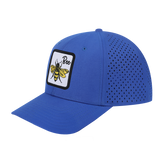Bee 6-Panel Microfiber Laser Hole Trucker Hat with Royal Blue front and Royal Blue back