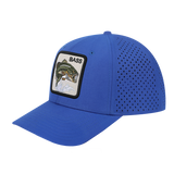 Bass 6-Panel Microfiber Laser Hole Trucker Hat with Royal Blue front and Royal Blue back