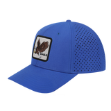 Eagle 6-Panel Microfiber Laser Hole Trucker Hat with Royal Blue front and Royal Blue back