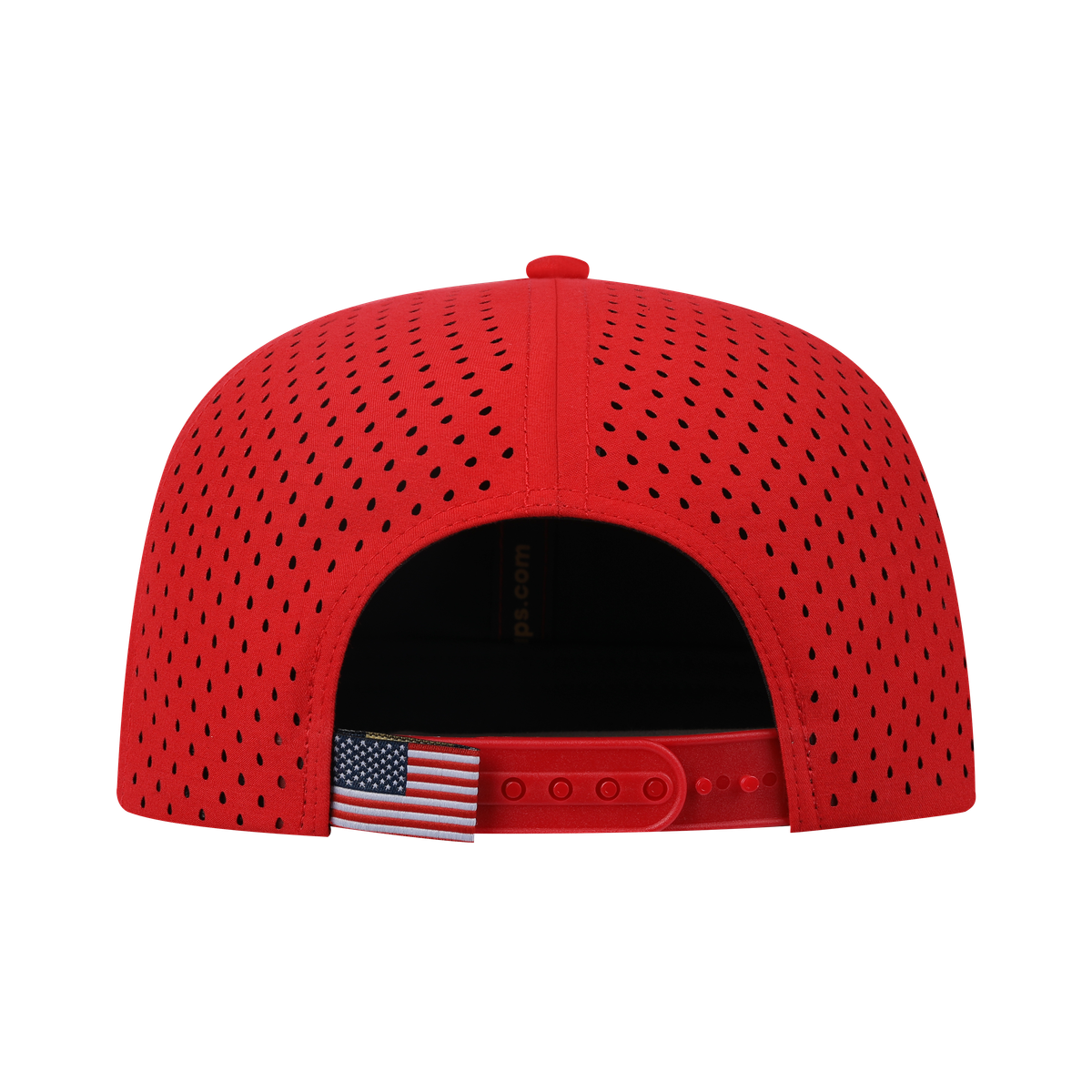 Cow 6-Panel Microfiber Laser Hole Trucker Hat with Red front and Red back